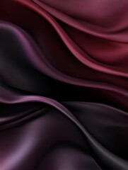 Fototapeta premium Luxurious Silky Fabric with Elegant Waves in Rich Burgundy and Black Tones for Fashion and Interior Design Backgrounds