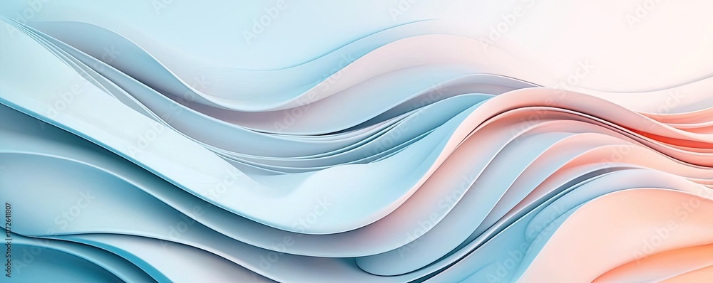 Aufkleber Soft abstract background idea. Abstract waves in soothing colors create a modern and dynamic visual experience.