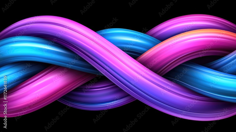 Poster dynamic colorful waves flowing in abstract design graphic art digital environment vibrant viewpoint 