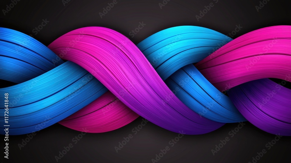 Poster dynamic color waves abstract background digital art vibrant environment close-up modern design conce