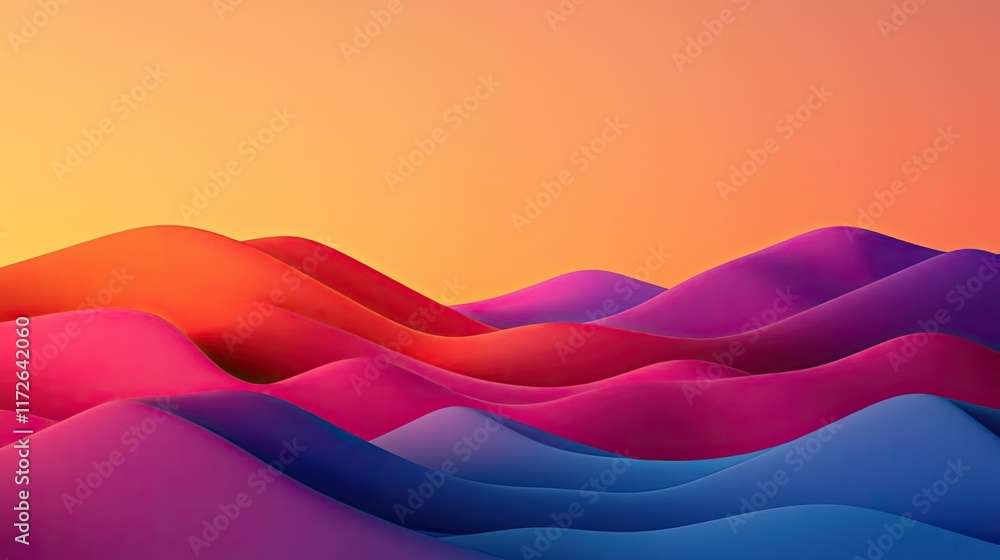 Poster Soft abstract background idea. Colorful abstract waves with gradients, ideal for backgrounds and digital art.
