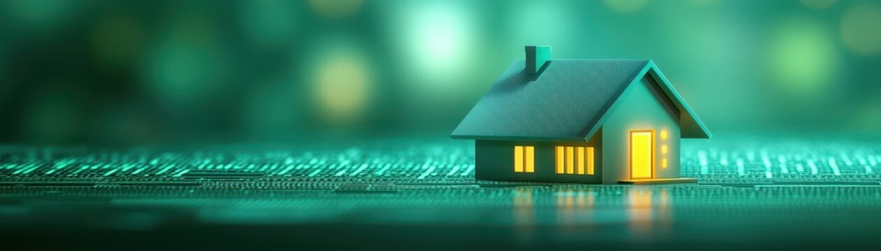 Tiny house on keyboard, exploring remote work, online business and smart home automation