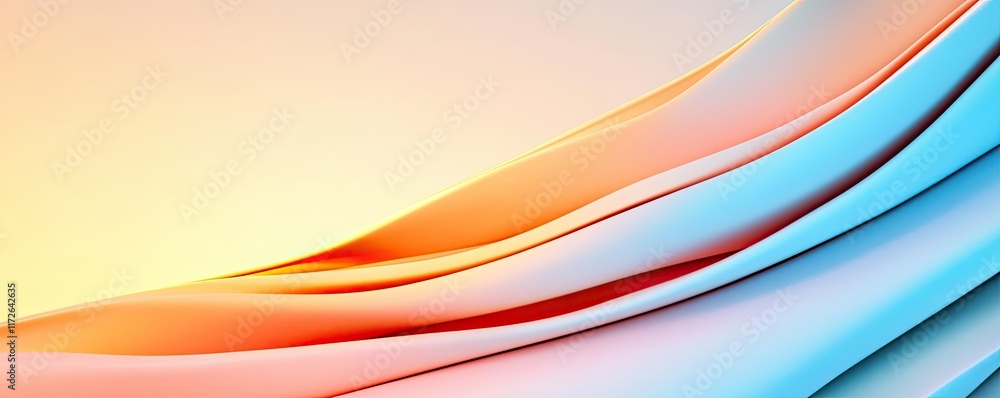 Poster Soft abstract background idea. Abstract colorful waves creating a dynamic visual effect for creative projects.