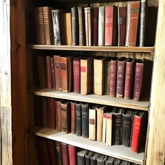 Fototapeta premium Vintage Books Literature Bookshelf Education Reading Library