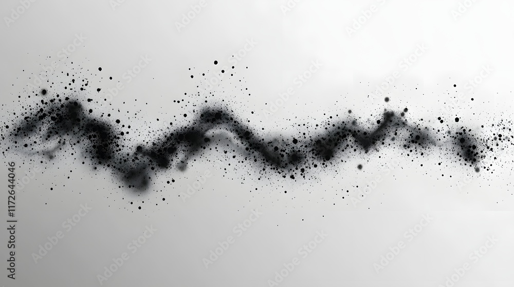 Poster abstract black and white backgrounds. abstract digital art of a black wave on a white background. mi