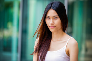 Portrait Young Thai Chinese Malaysian Woman Headshot