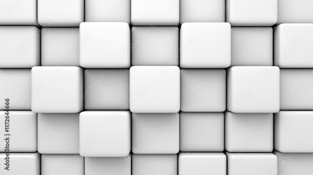 Aufkleber abstract white cube composition digital space graphic design minimalist environment high angle view 