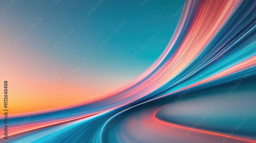 Poster minimal skies idea. a vibrant abstract representation of speed and motion in a digital landscape.