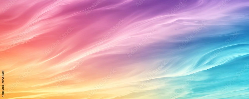 Poster minimal skies idea. colorful abstract waves blending from pink to blue, ideal for background or desi