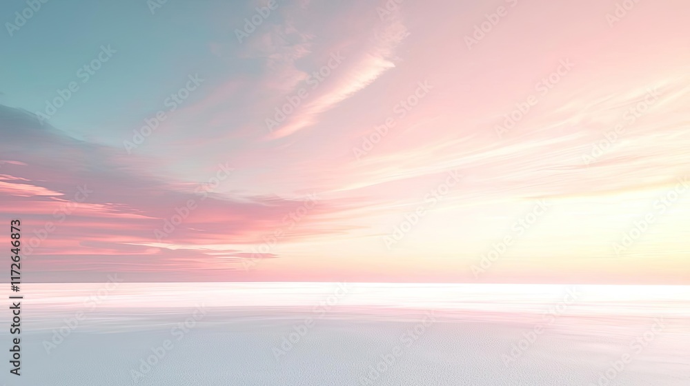 Aufkleber minimal skies concept. serene sky at dusk with soft pastel colors blending into a tranquil horizon.