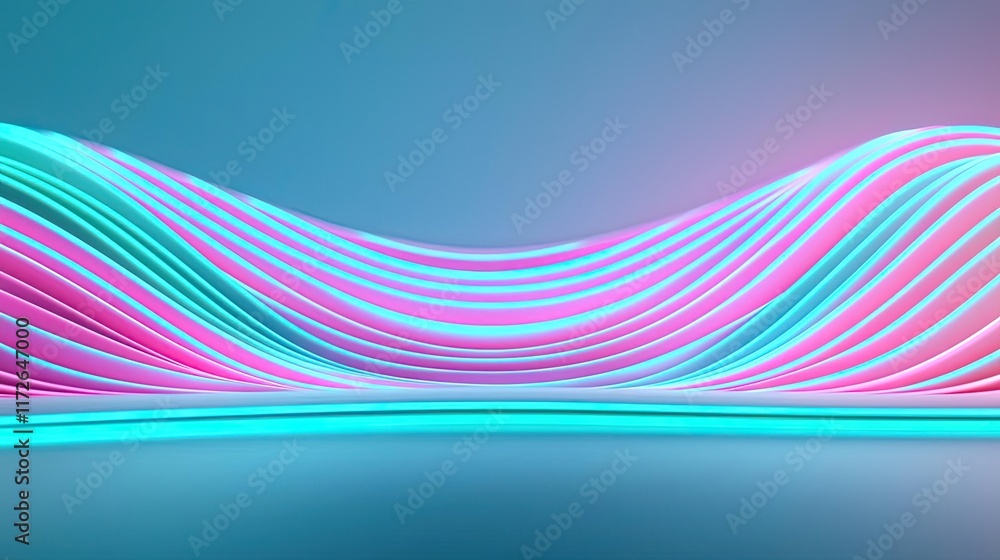 Aufkleber Soft abstract background idea. Vibrant, flowing lines create a dynamic, abstract digital background in neon colors.