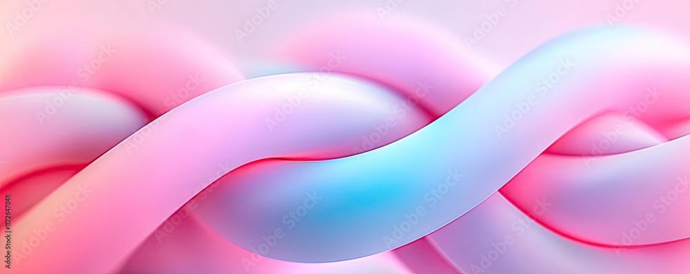 Poster Soft abstract background idea. Colorful abstract design with intertwining shapes and smooth gradients in pastel tones.