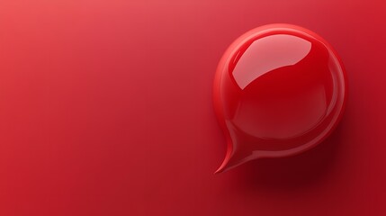 A vibrant pink speech bubble floating against a bold red background, symbolizing communication.