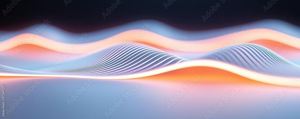 Aufkleber Soft abstract background idea. Abstract wave pattern with dynamic light effects showcasing modern design.