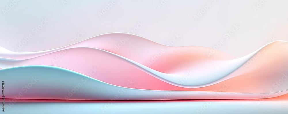 Poster Soft abstract background idea. Abstract waves of soft colors flowing in a serene and calming composition.