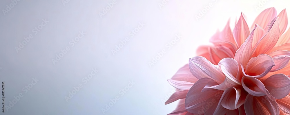 Poster soft abstract background idea. a delicate pink flower with soft petals against a light background.