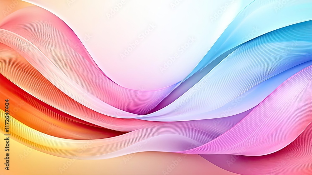Poster Soft abstract background idea. Vibrant waves of color create a dynamic and modern abstract background design.