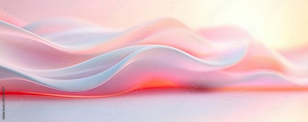 Poster Soft abstract background idea. Abstract wavy patterns in soft pastel colors create a serene and elegant backdrop.