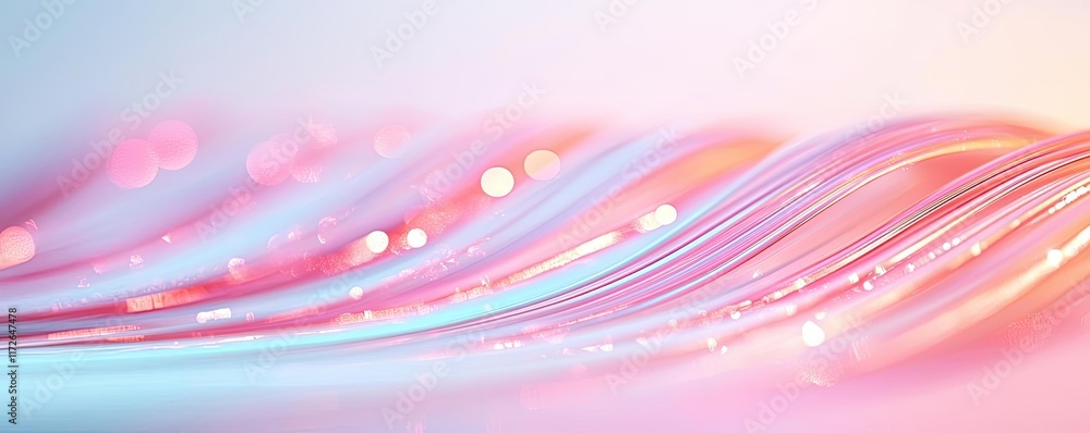 Poster Soft abstract background idea. An abstract wave design with pink and blue tones, creating a serene and modern atmosphere.