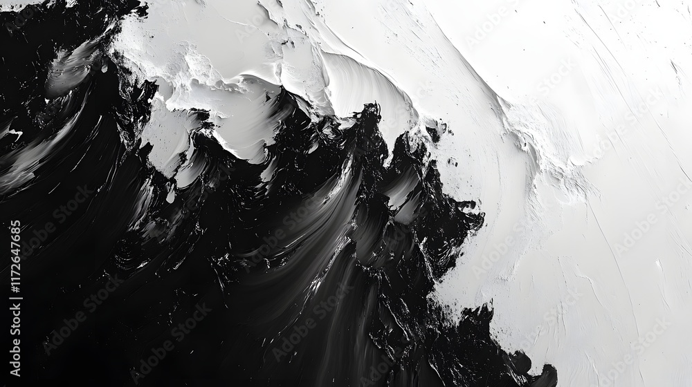Leinwandbilder abstract black and white backgrounds. an abstract painting showcasing a dynamic interplay of black a