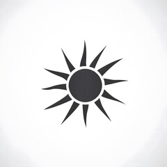 Grey Simple Solar Sunshine Sun Icon Symbol