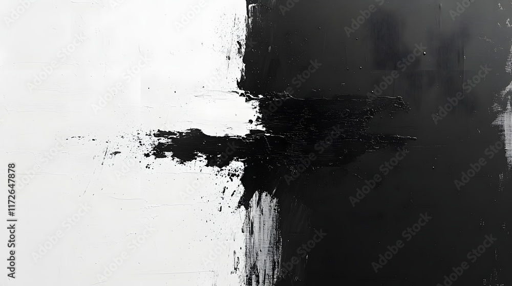Poster abstract black and white backgrounds. a captivating abstract painting featuring bold black and white