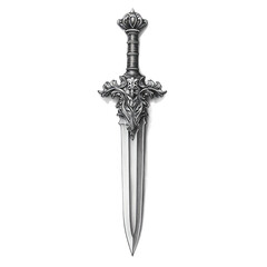 intricate drawing of a fantasy sword isolated on a white background