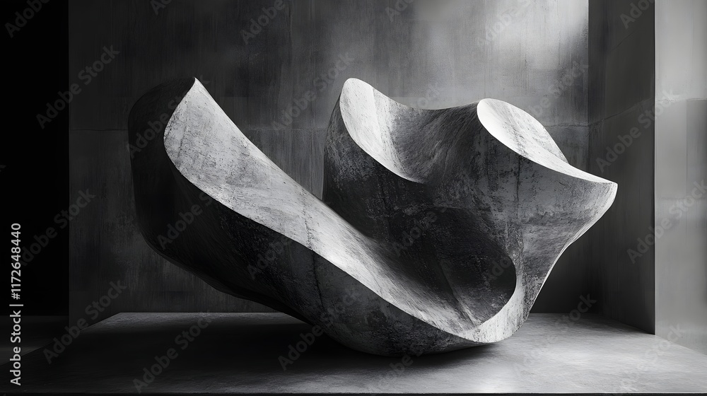 Poster abstract black and white backgrounds. a grayscale image showcasing a captivating abstract stone scul