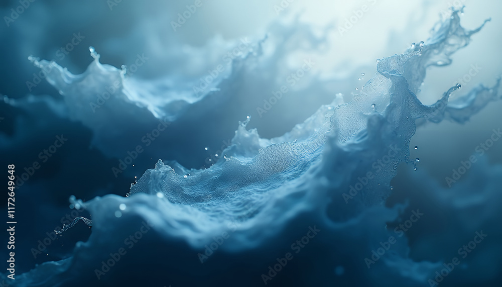 Aufkleber captivating abstract rendering of ethereal waves and water dynamics evoking serenity and depth