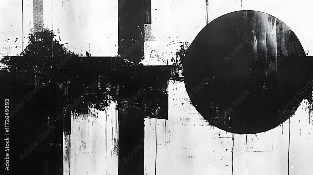 Aufkleber abstract black and white backgrounds. a striking abstract artwork featuring a bold interplay of blac
