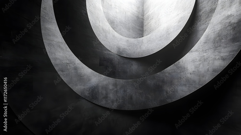 Aufkleber abstract black and white backgrounds. abstract image of curving concrete walls, showcasing interplay