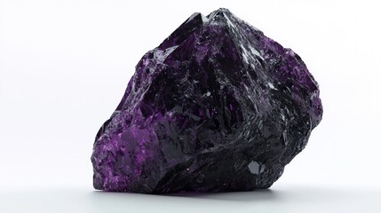 Obraz premium Natural amethyst crystal showcasing deep purple hues and unique formation in a modern setting