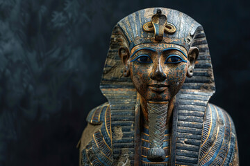 Scary sinister mummy wandering in street with dramatic lighting on Halloween, abstract vivid composition consists of fictional unreal fantastic vision on background