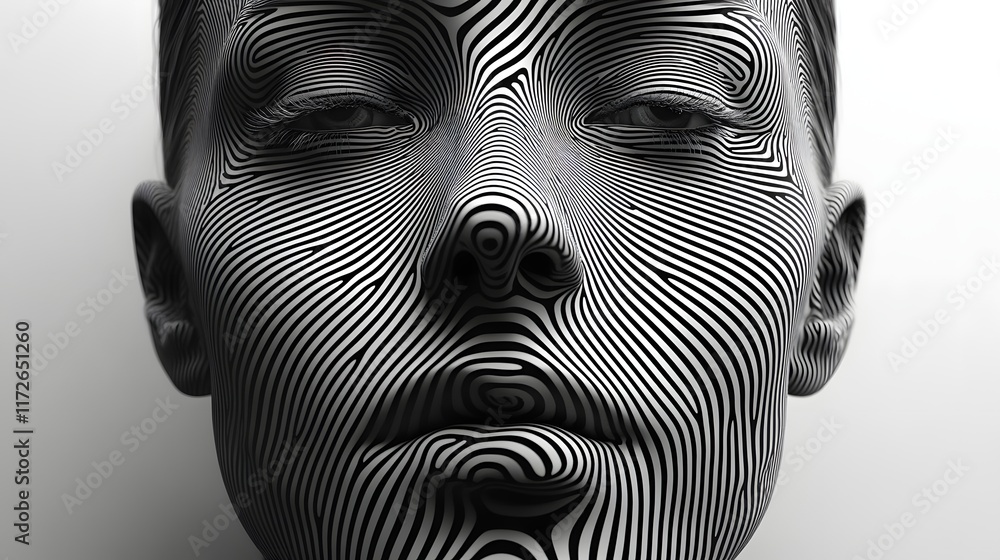 Aufkleber abstract black and white backgrounds. close-up of a striking black and white abstract portrait. the 