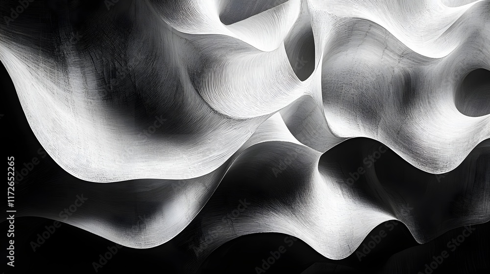 Aufkleber abstract black and white backgrounds. abstract black and white image featuring swirling, flowing pat
