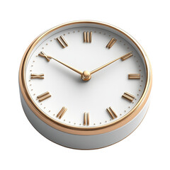 Minimalist clock design, sleek white backdrop, modern aesthetic, emphasis on timekeeping elegance, contemporary style