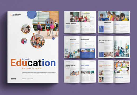 School Education Brochure Template Design Layout