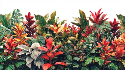 Vibrant foliage showcasing a variety of tropical plants in an outdoor garden setting during daylight
