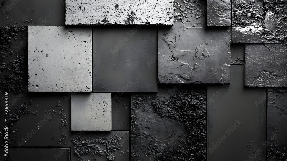 Poster abstract black and white backgrounds. geometric abstract background with dark grey and silver textur