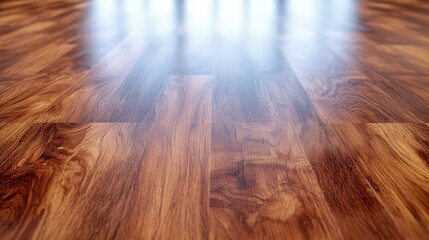 Beautiful wooden floor shines in natural light, enhancing the warmth of the interior space