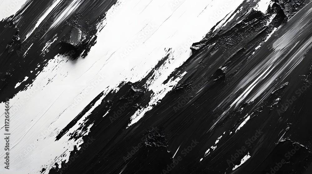 Aufkleber abstract black and white backgrounds. dynamic black and white paint strokes create a visually striki