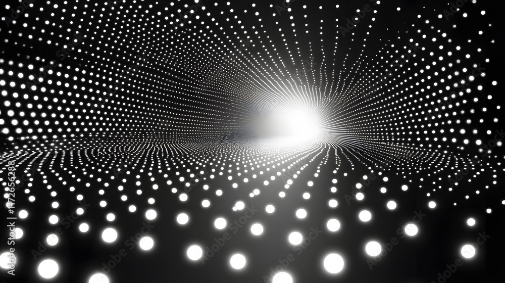 Leinwandbilder abstract black and white backgrounds. a mesmerizing digital artwork showcasing a tunnel formed by co