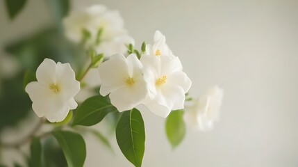 Obraz premium single of jasmine, white background, Generative AI 