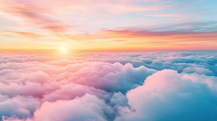 Minimal skies idea. A serene sunrise over soft clouds, showcasing vibrant pink and blue sky hues.
