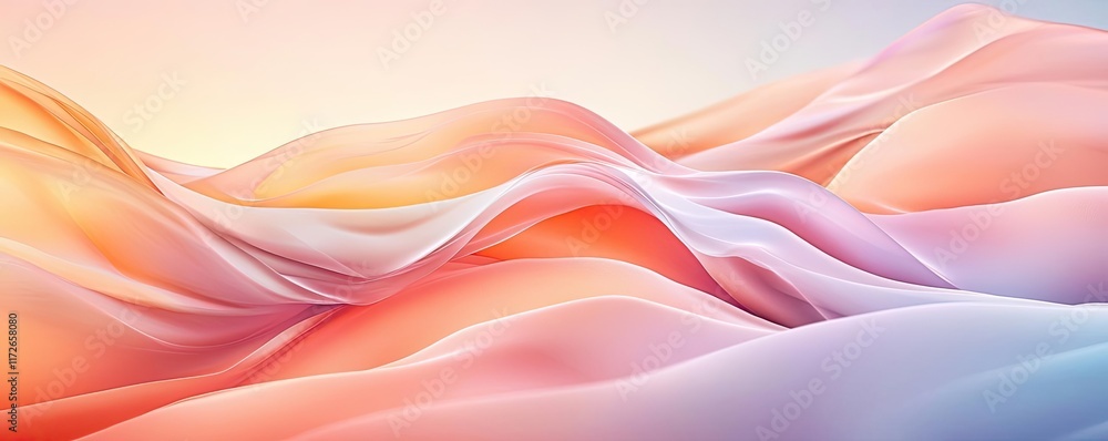 Aufkleber Minimal skies idea. Abstract wavy patterns in soft colors create a serene and modern background.