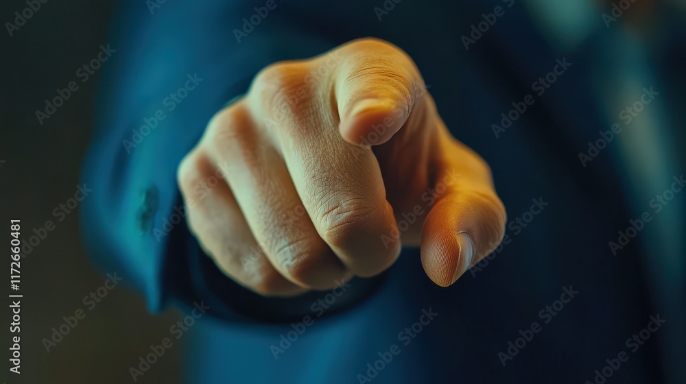 Poster professional male businessman pointing at crm dashboard data on screen with focused expression in of