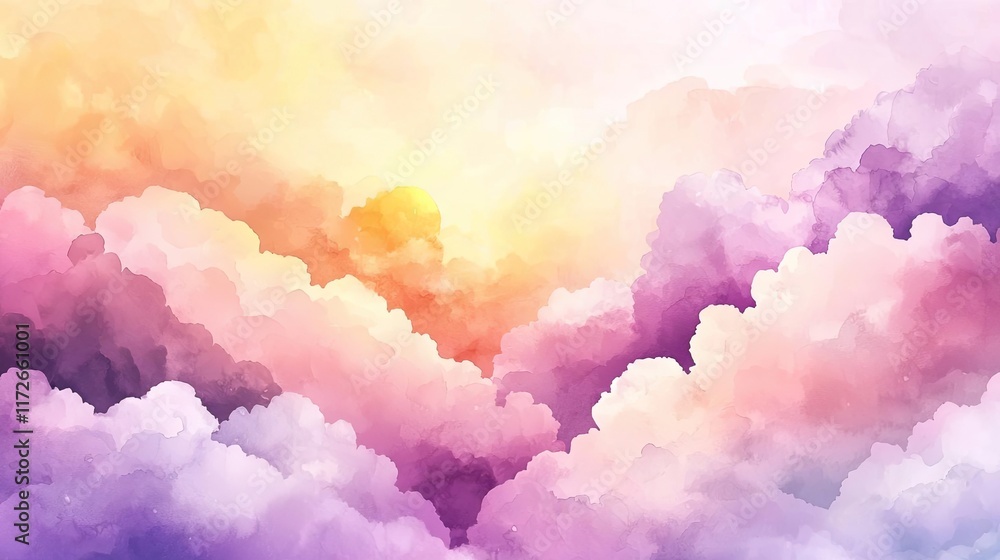 Aufkleber minimal skies idea. colorful clouds blend in a serene sky during sunset, creating a tranquil atmosph