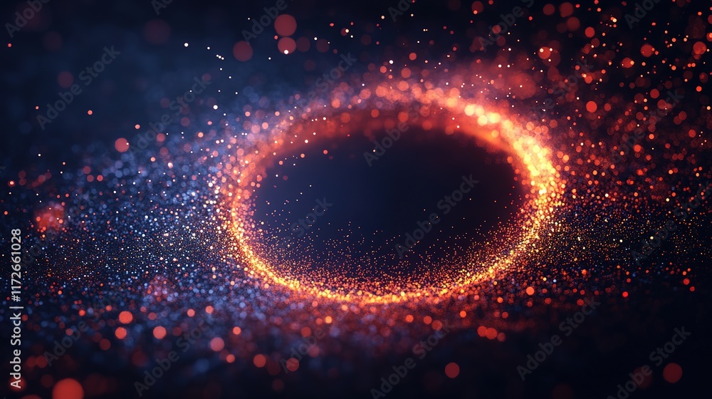 Poster creative digital tech circle on dark backdrop. big data and technology concept. 3d rendering.
