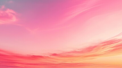 Obraz premium Minimal skies idea. A serene sunset sky painted with vibrant pink and purple hues, creating a tranquil atmosphere.