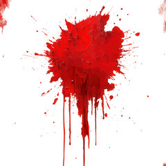 Crimson Stains on Purity, A stark contrast of blood splatters against a pristine white canvas, evoking themes of violence and innocence.